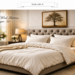 ECO Pure wool mattress topper with organic cotton fabric handcrafted in the USA
